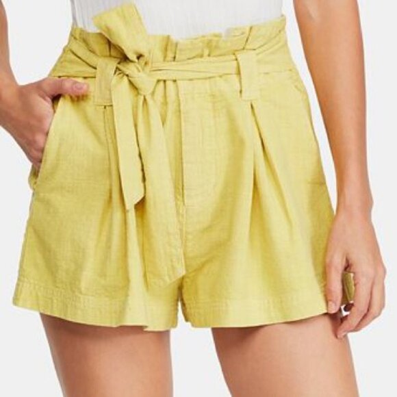 NWT Revolve Free People Everywhere‎ You Go Shorts Size 6 Yellow Starfruit Boho - Picture 2 of 5